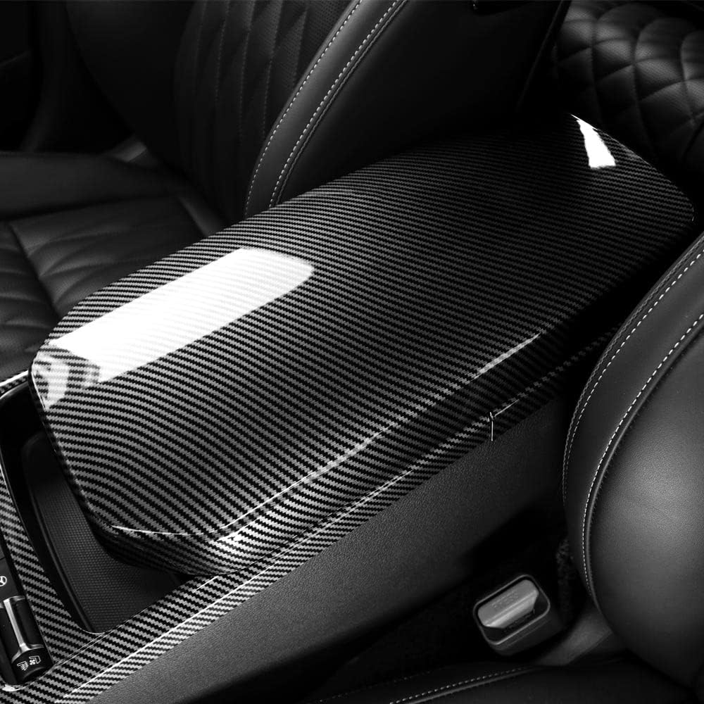 Carbon Fiber Central Console Armrest Panel Cover Trim M1130