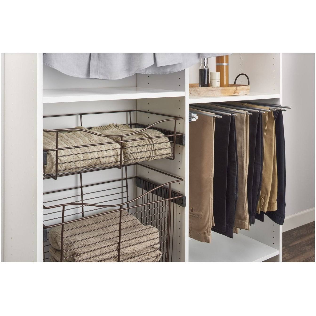 Satin Nickel Closet Pull-Out Basket Y21298