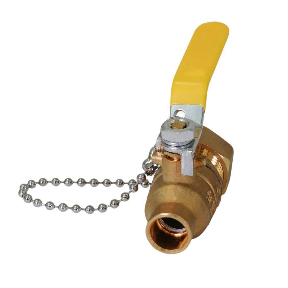 3/4 in. Brass Full Port Hose Ball Valve with Chain and Cap (10 Pack) S219