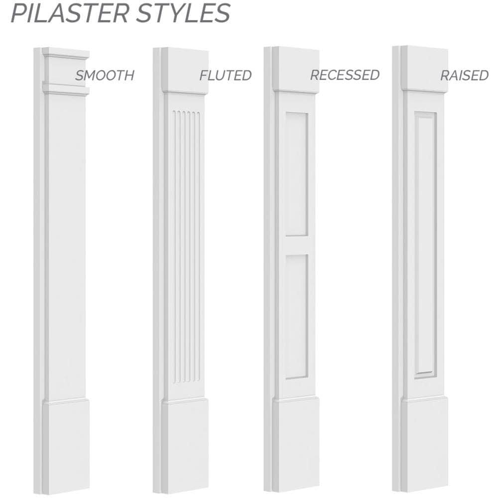 Raised Panel PVC Pilaster with Capital and Base (Pair) R96179