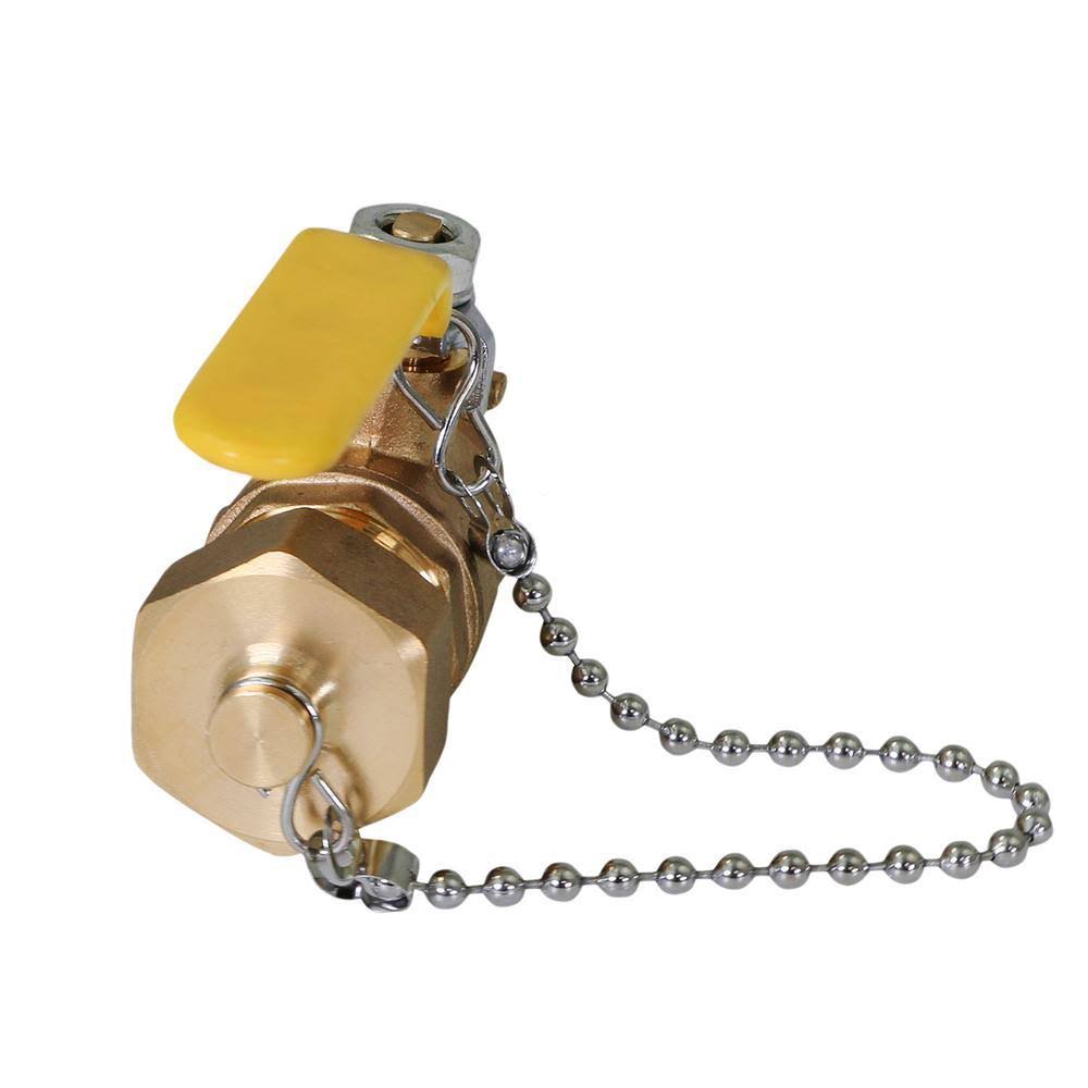 3/4 in. Brass Full Port Hose Ball Valve with Chain and Cap (10 Pack) S219