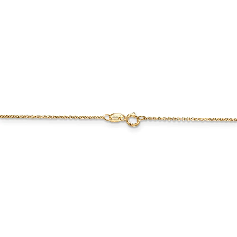 14k Yellow Gold Heart Necklace - 24 Inch E1520