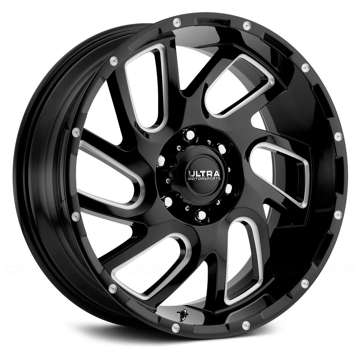 18x9 5x139.7 +12mm Black/Milled Wheel Rim O8018