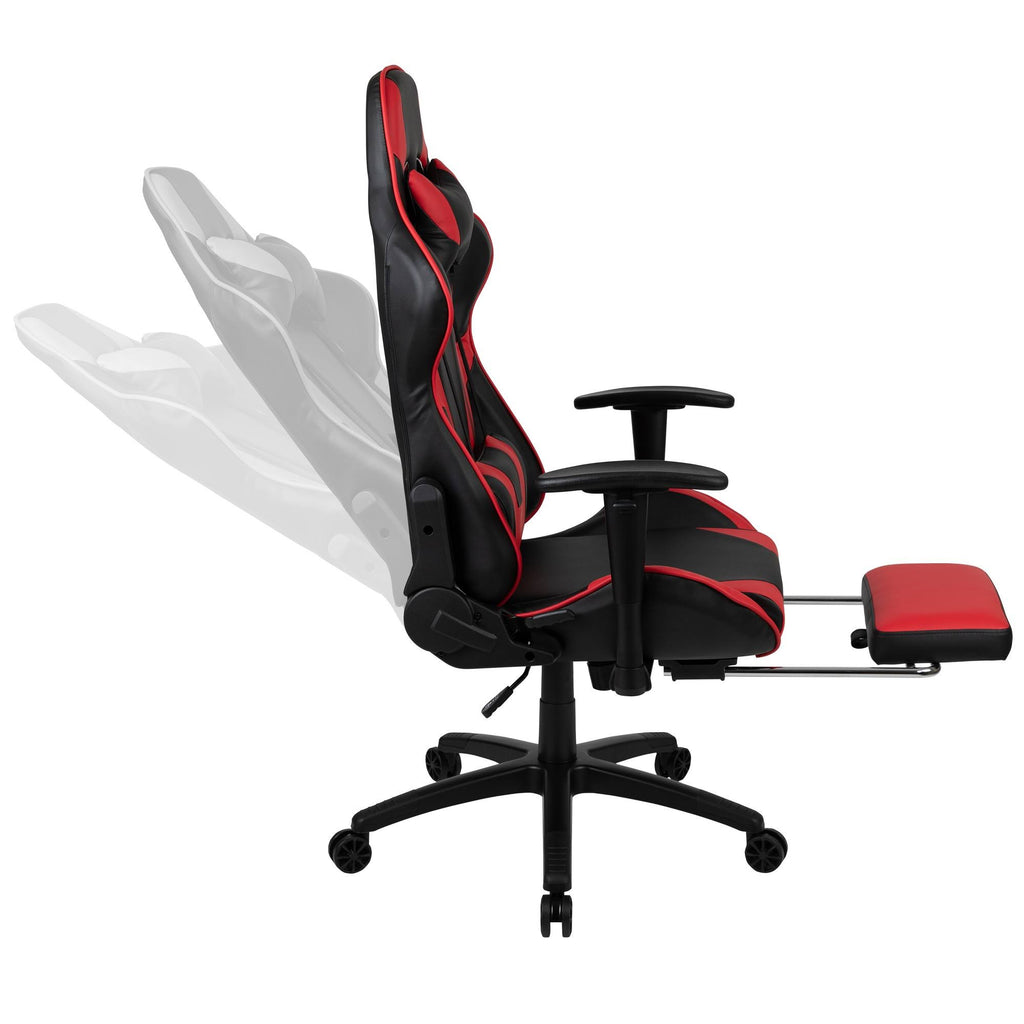 Gaming Desk and Reclining Gaming Chair Set with Cup Holder and Headphone Hook B354092