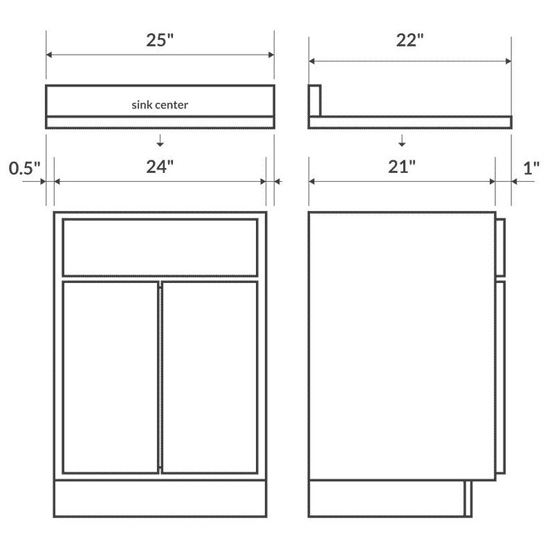 Single Vanity Top with Backsplash U4839