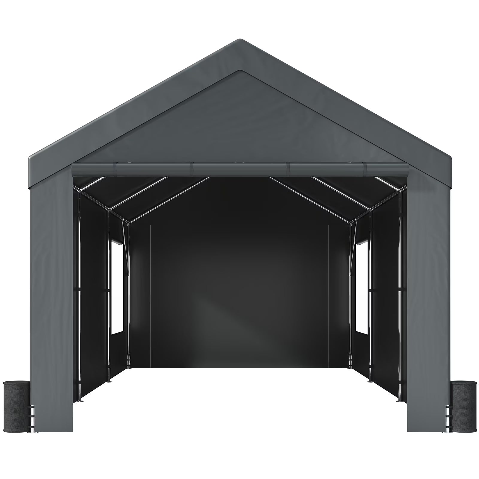 10 x 20 Feet Carport Canopy with Side Walls and Windows T18443