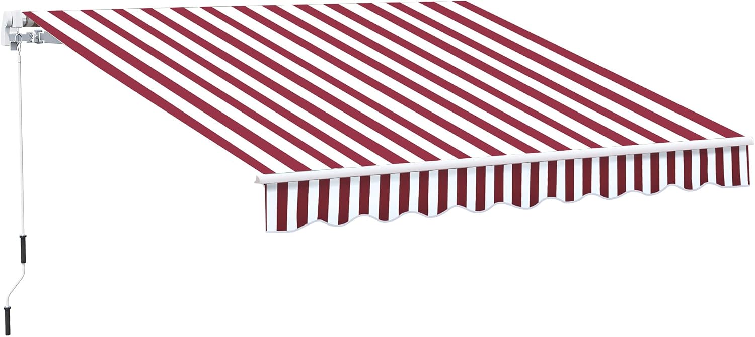 Wine Red Manual Retractable Awning E584222