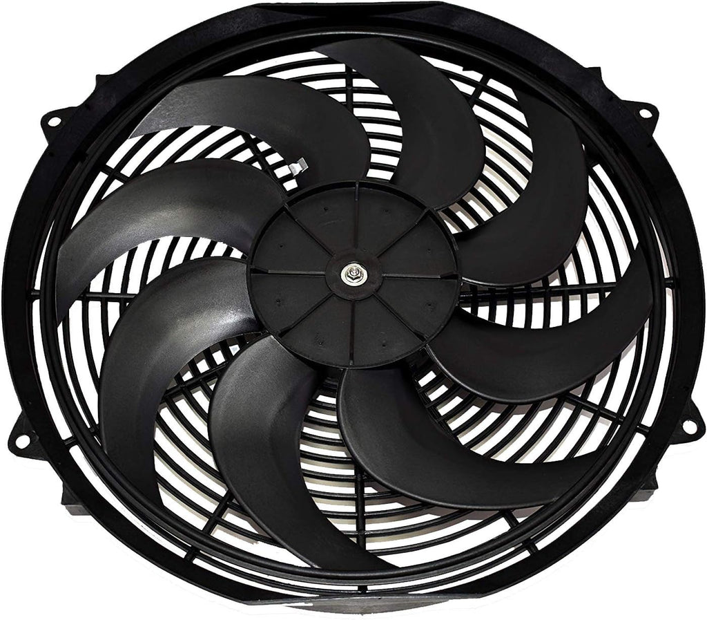 16inch 12V 3000 CFM Reversible Radiator Electric Cooling Fan with Mounting Kit Pack of 2 Q283