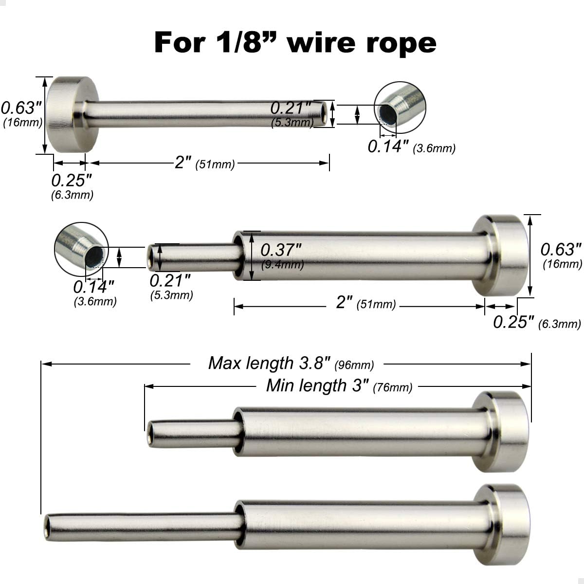 Stainless Steel Cable Railing Hardware Kit, 20 Pairs H776215