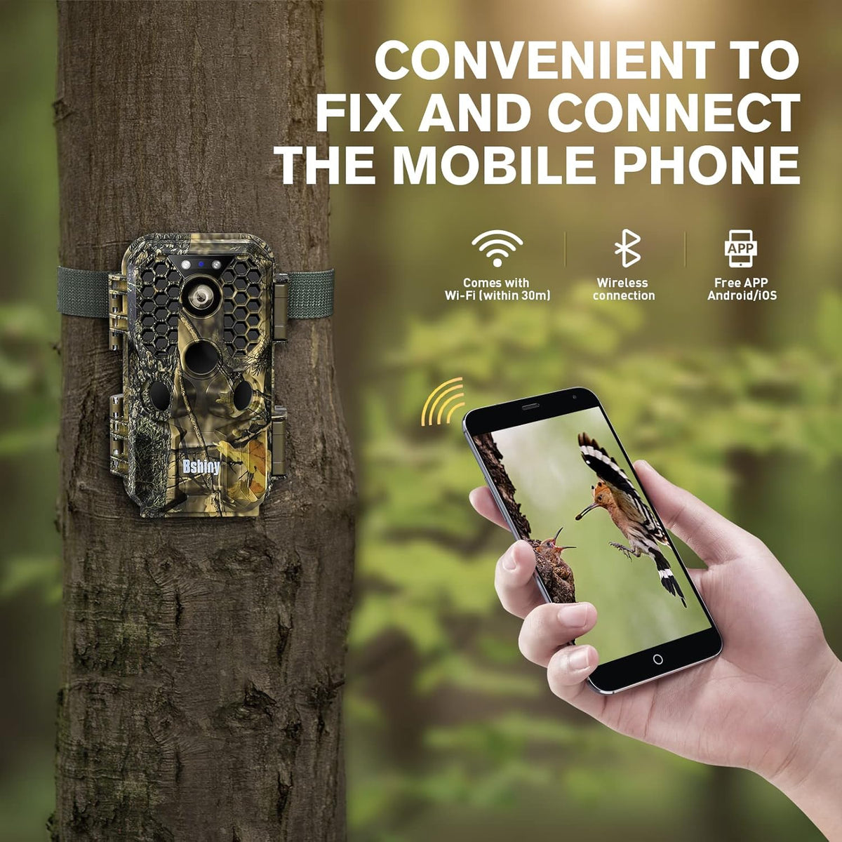 4K 30MP Night Vision Motion Activated Waterproof WiFi Bluetooth Trail Camera G28298