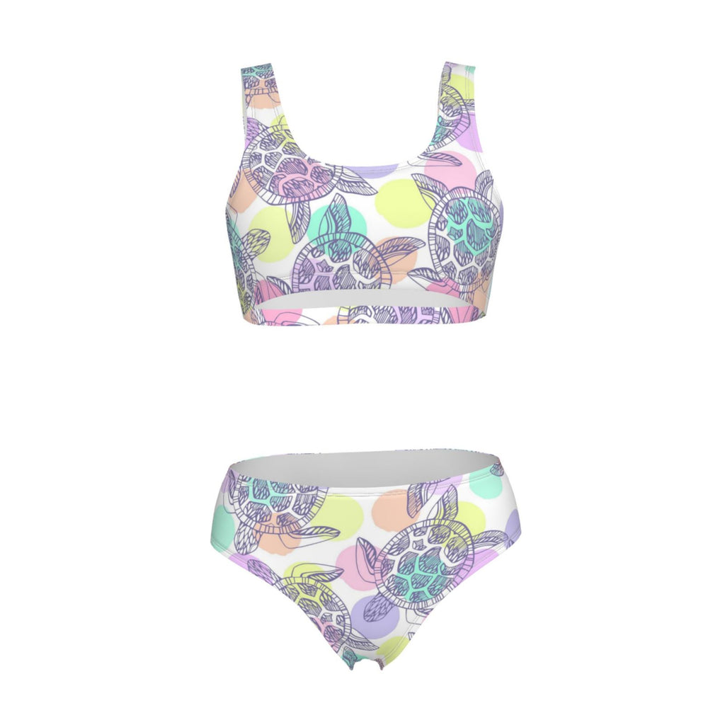 Sea Turtles Women'S Two Piece Bikini Swimsuit High Waisted B2766