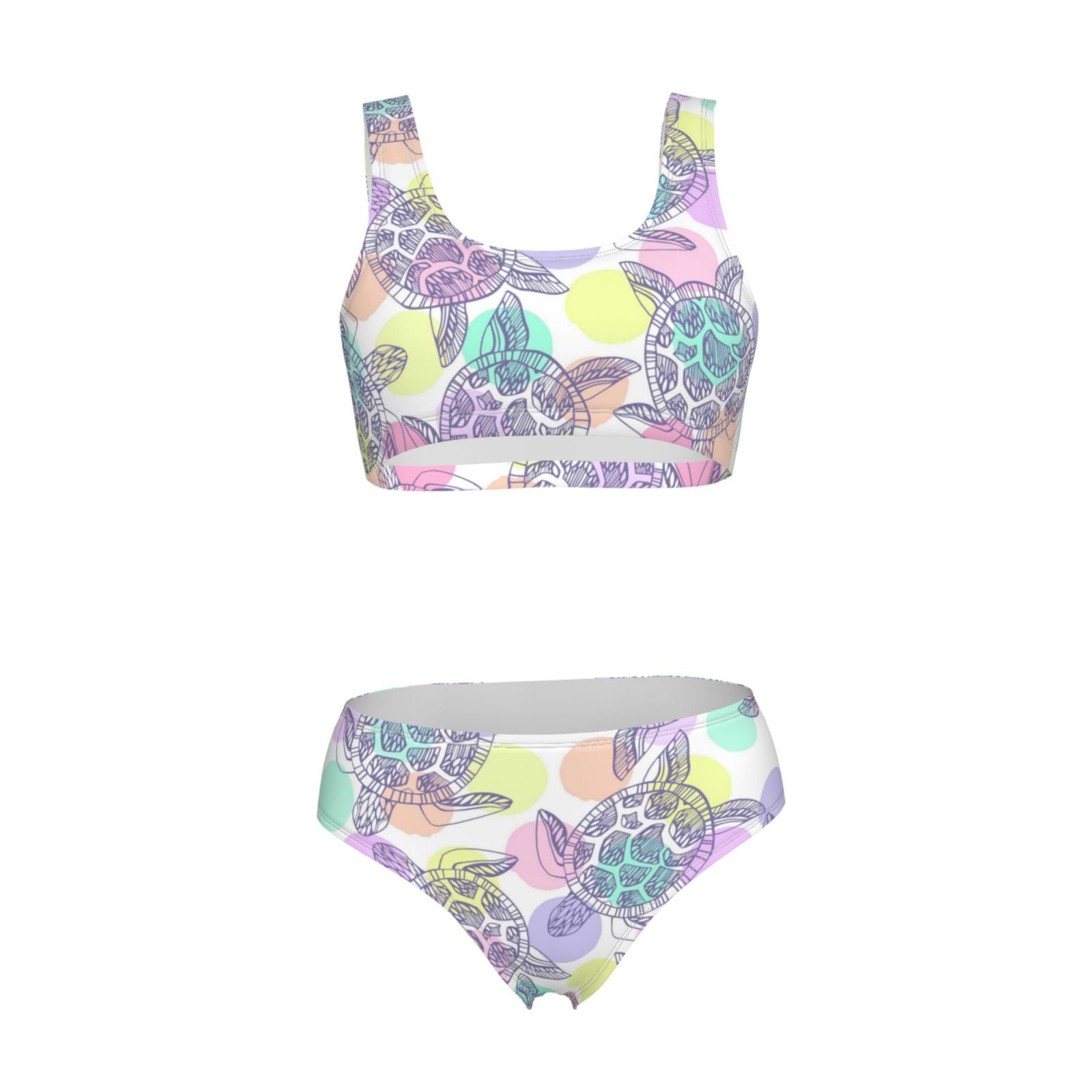 Sea Turtles Women'S Two Piece Bikini Swimsuit High Waisted B2766