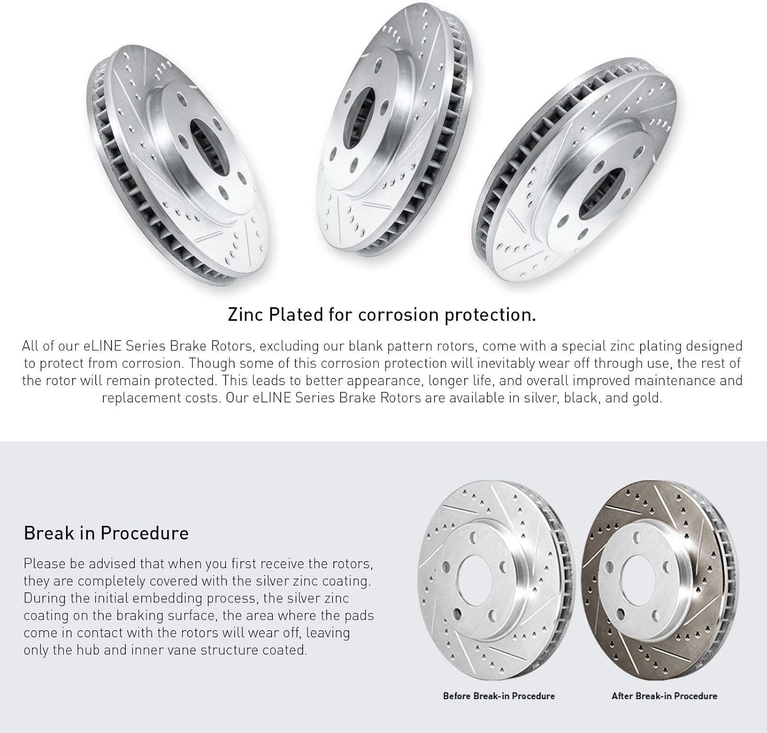 Front Rear Drilled and Slotted Brake Rotors H32221