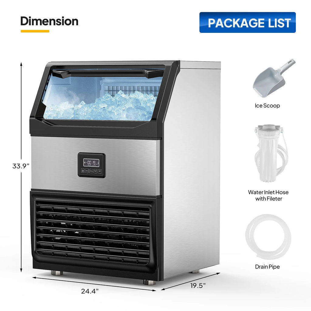 Commercial Ice Maker with 77lbs Storage Bin N66275