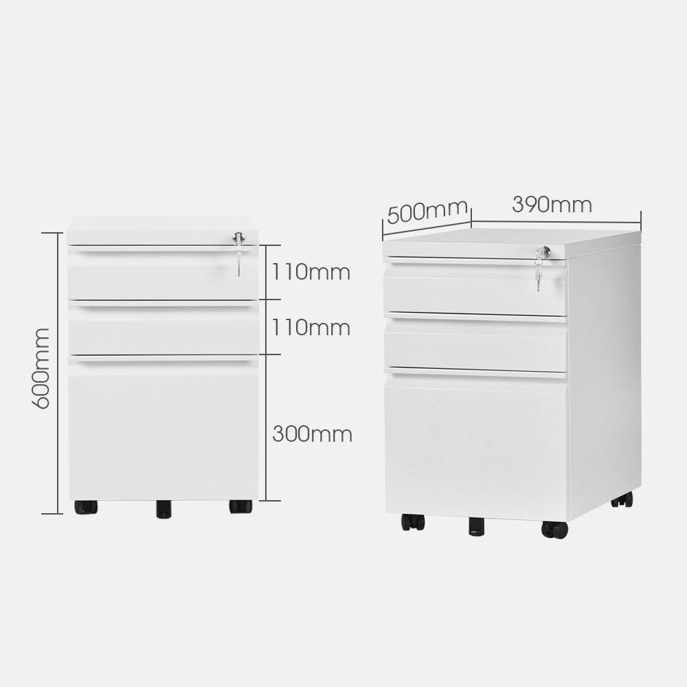 White 3-Drawer File Cabinet Storage Cabinet N95874