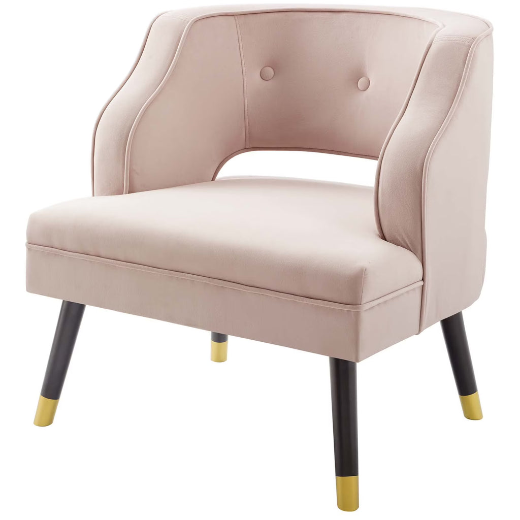 Pink Velvet Accent Armchair G192894