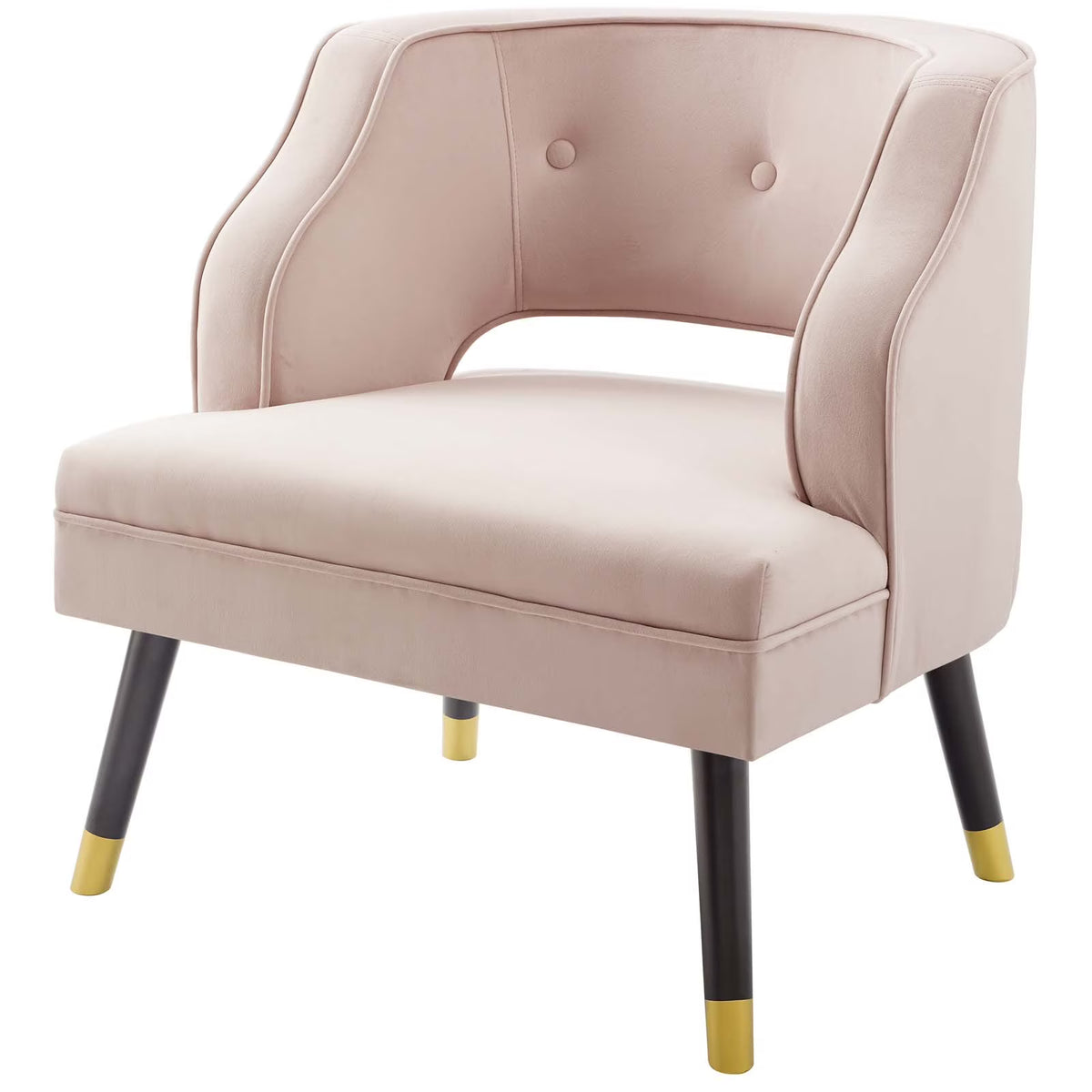 Pink Velvet Accent Armchair G192894
