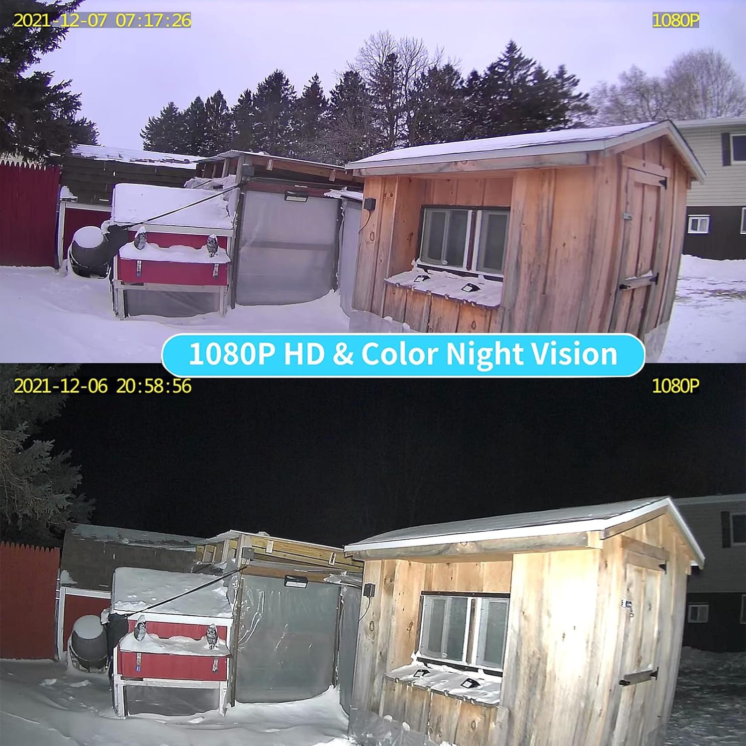 Solar Battery Powered Outdoor Security Camera with 2-Way Audio and Motion Siren Alarm P9095
