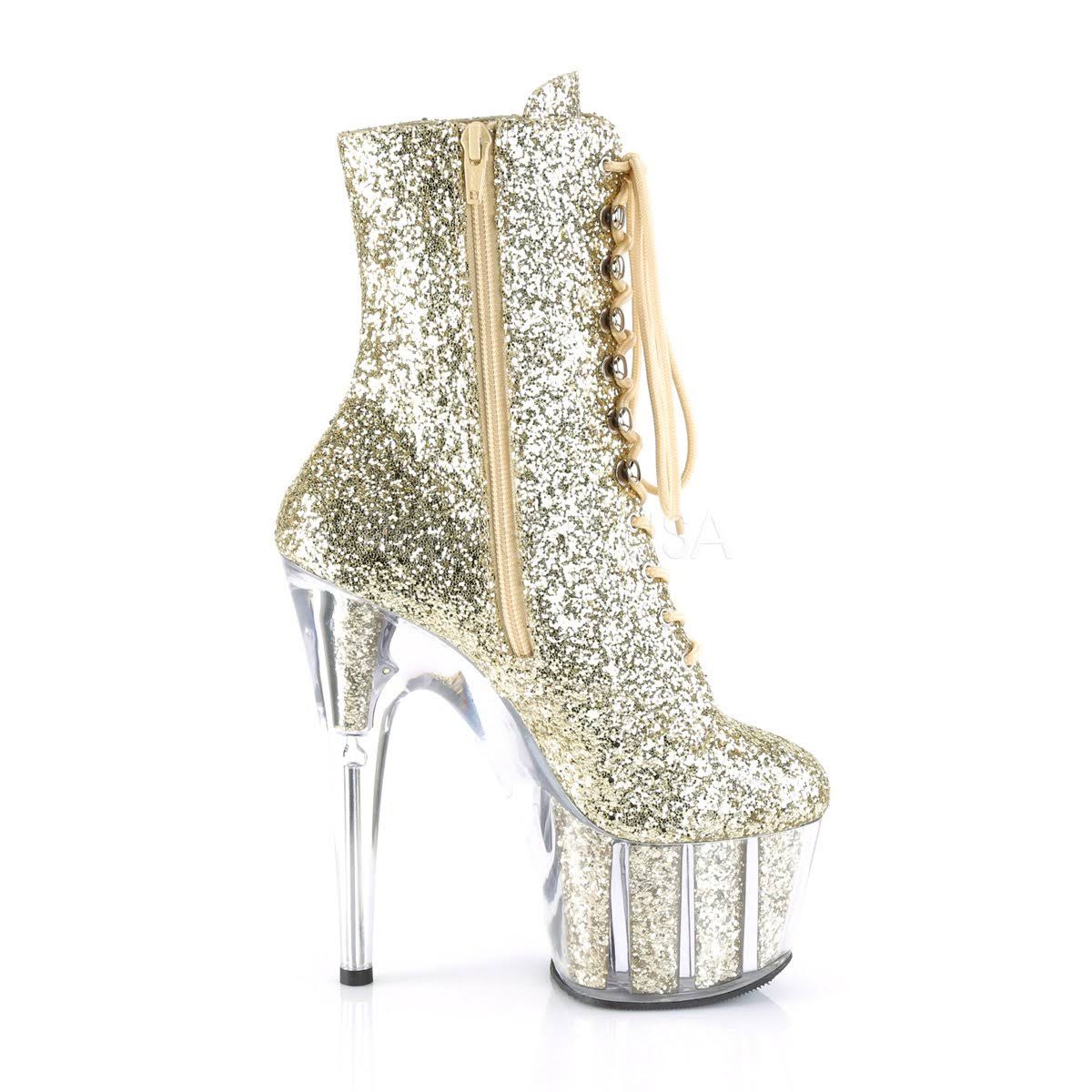 Gold Glitter 7 inch Heel U46892