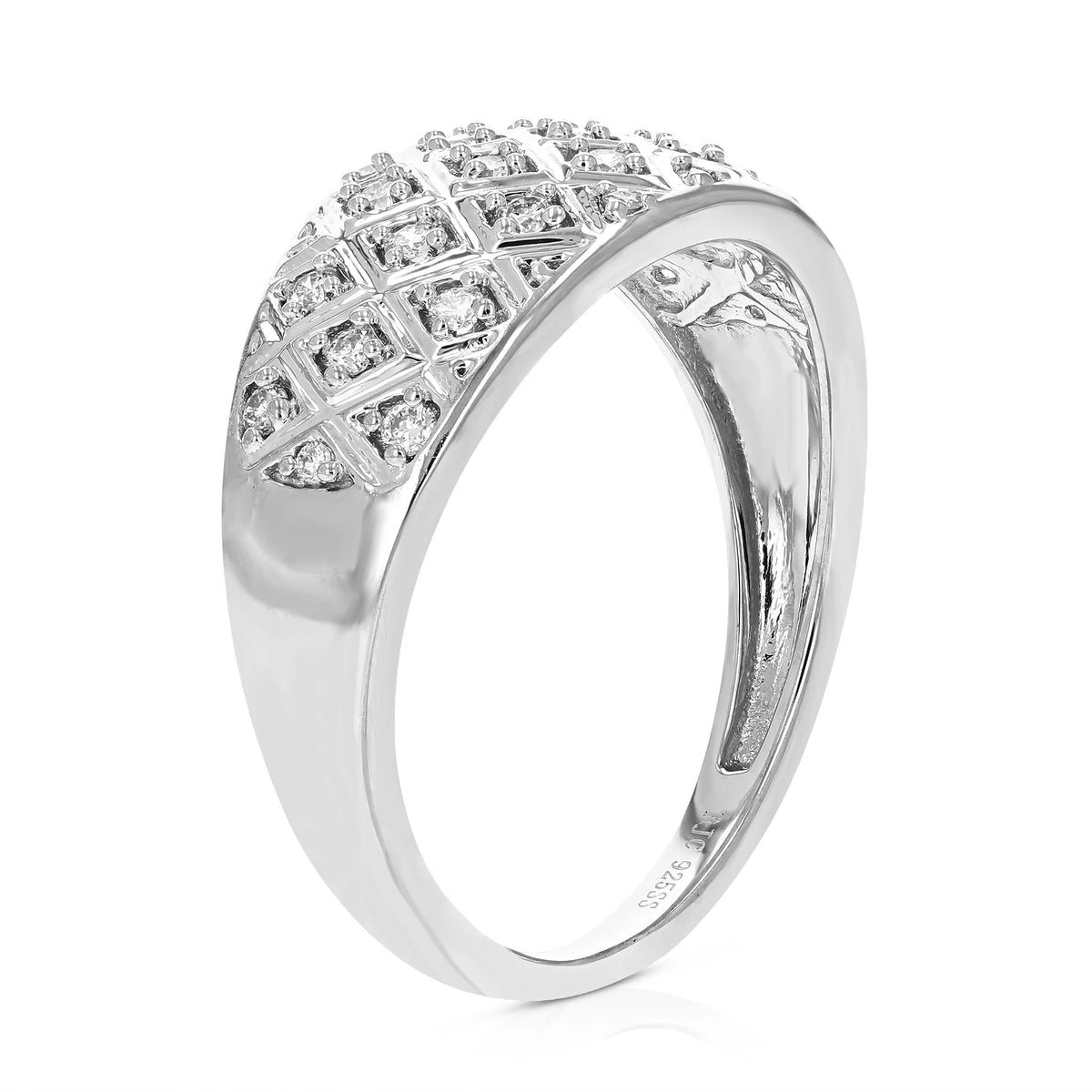 1/4 CTTW Lab Grown Diamond Engagement Ring in Sterling Silver Prong Size 7 V172