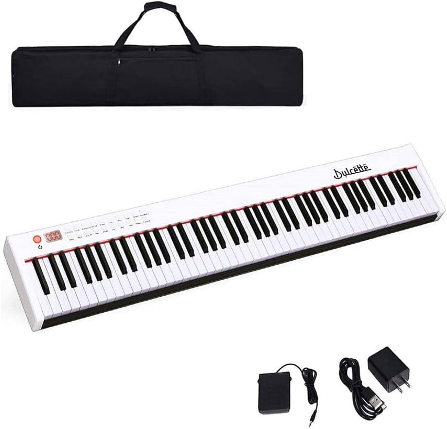 88-Key Portable Piano Keyboard with Semi-Weighted Keys Y9831