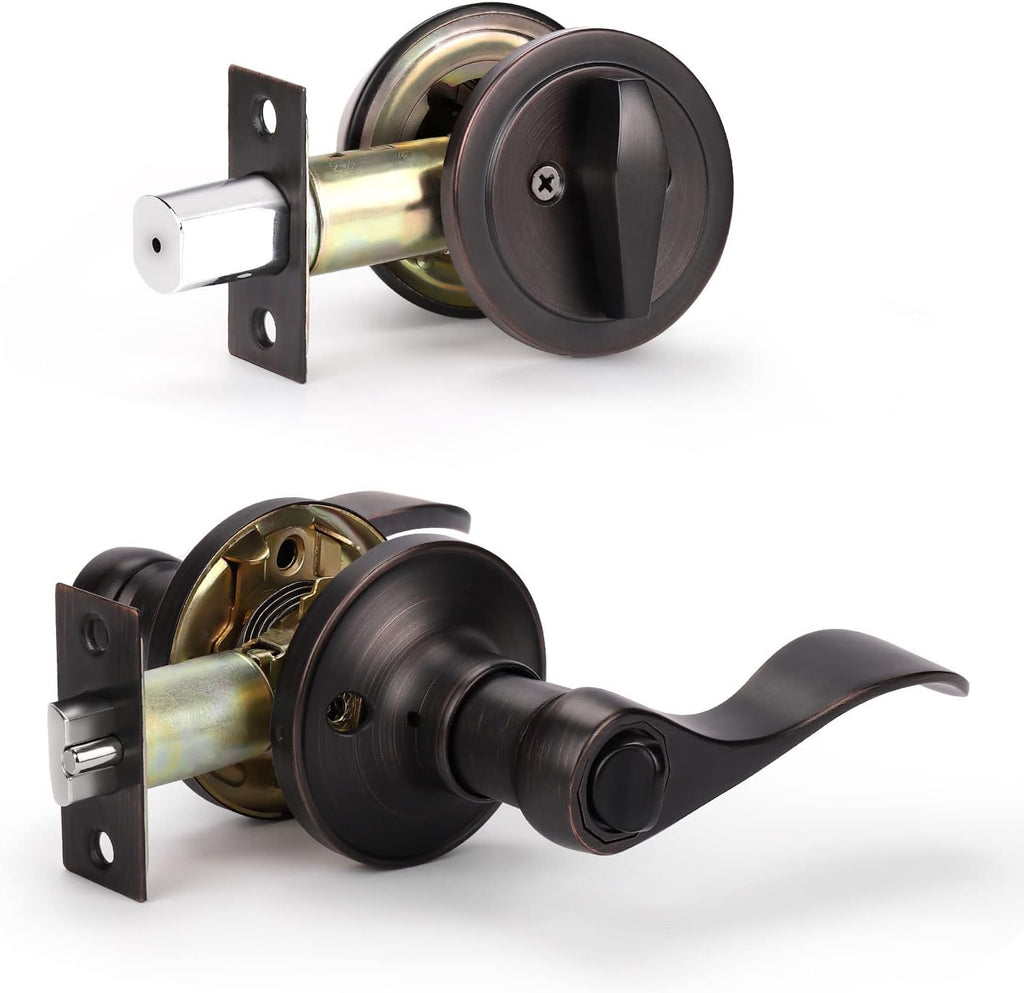 10 Pack Oil Rubbed Bronze Privacy Door Lever Lockset L69130