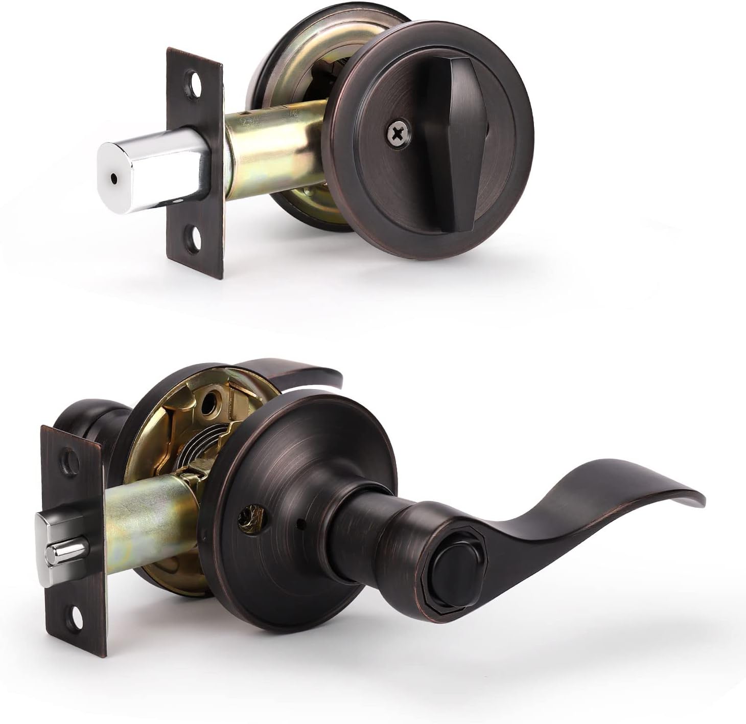 10 Pack Oil Rubbed Bronze Privacy Door Lever Lockset L69130