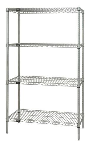 Chrome Wire Shelving Starter Kit 14 x 24 x 74 in. A737