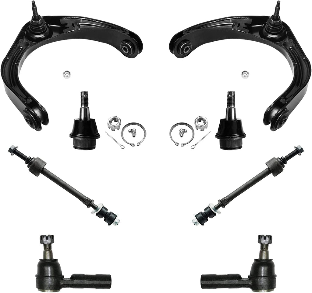 4x4 5 lug Front Upper Control Arm Lower Ball Joint Sway Bars Outer Tierod 8pc Set M883308