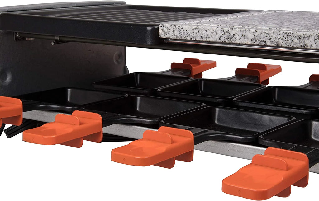 Raclette Table Grill with Non-stick Grilling Plate and Cooking Stone, 8 Person Electric Tabletop Cooker, 19" x 8" x 4.5" H543