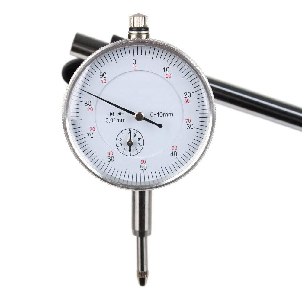 Dial Indicator with Magnetic Base Holder 0-10mm 0.01mm Pack of 2 L3572