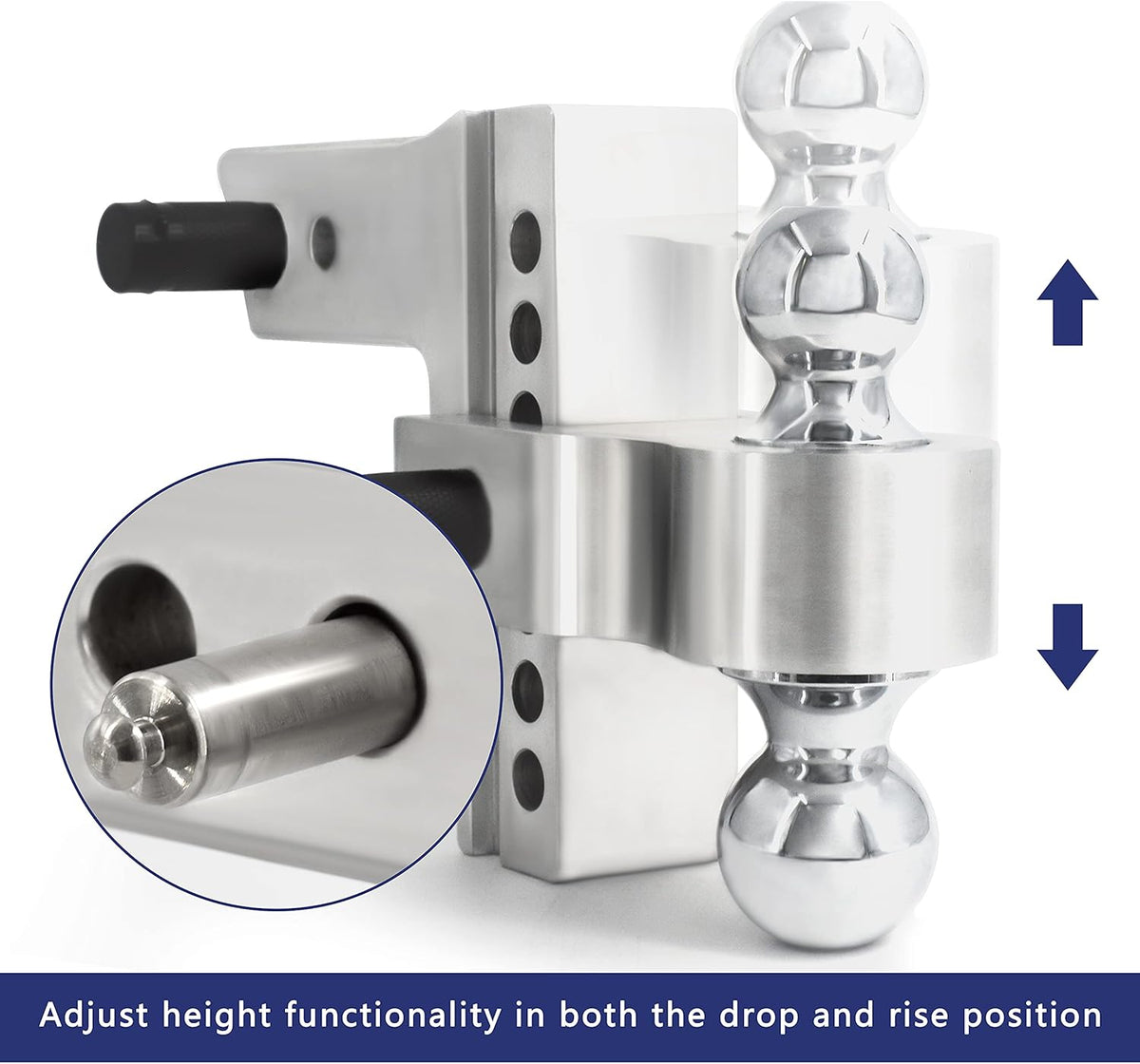 Adjustable Trailer Hitch Ball Mount with Forged Aluminum Shank, 2.5 Inch Receiver, 6 Inch Drop L1681