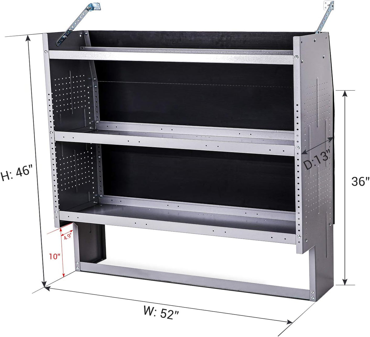 Steel Van Shelving Storage System, 52" W x 46" H x 13" D I4038