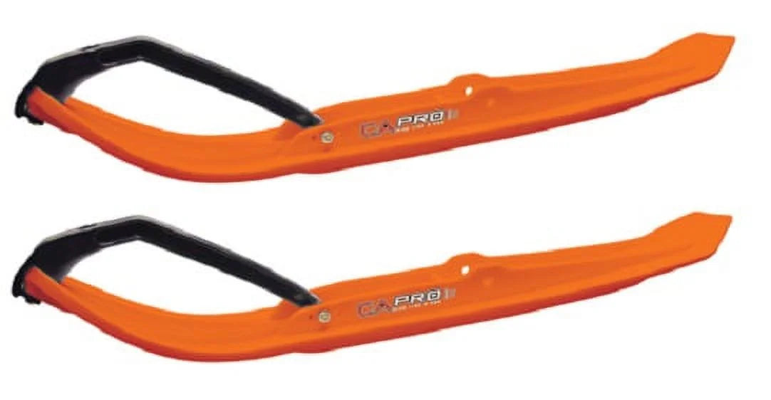 Orange MTX Snowmobile Skis with 8" Round Bars Complete Kit D794170