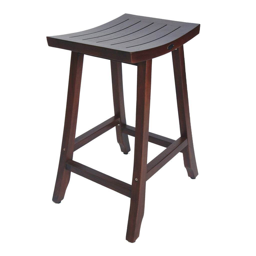 Solid Teak Kitchen Bar Stool in Woodland Brown Finish H666013