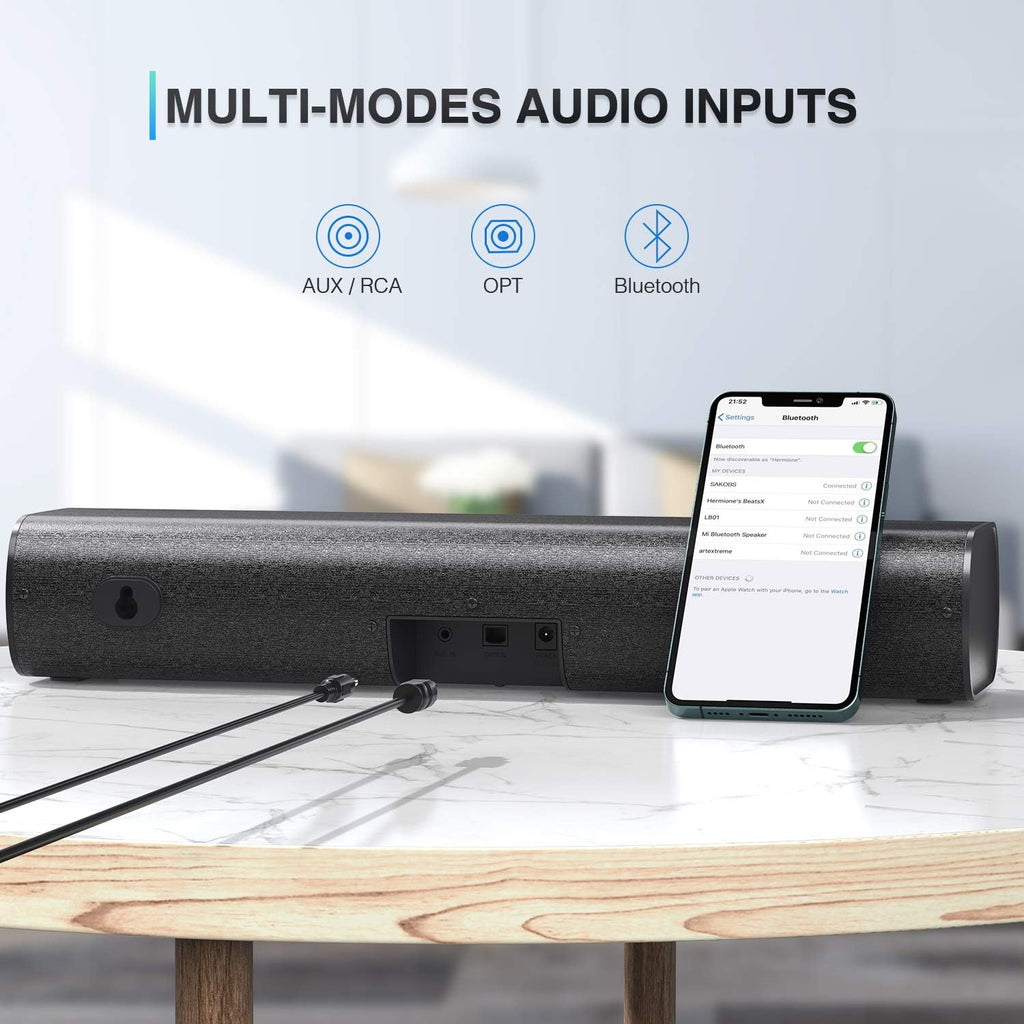 16'' Mini Sound Bar with Bluetooth, AUX/Opt, Pack of 2 M630
