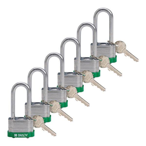 Keyed Padlock, 1-5/16x22w, pk6 L97662