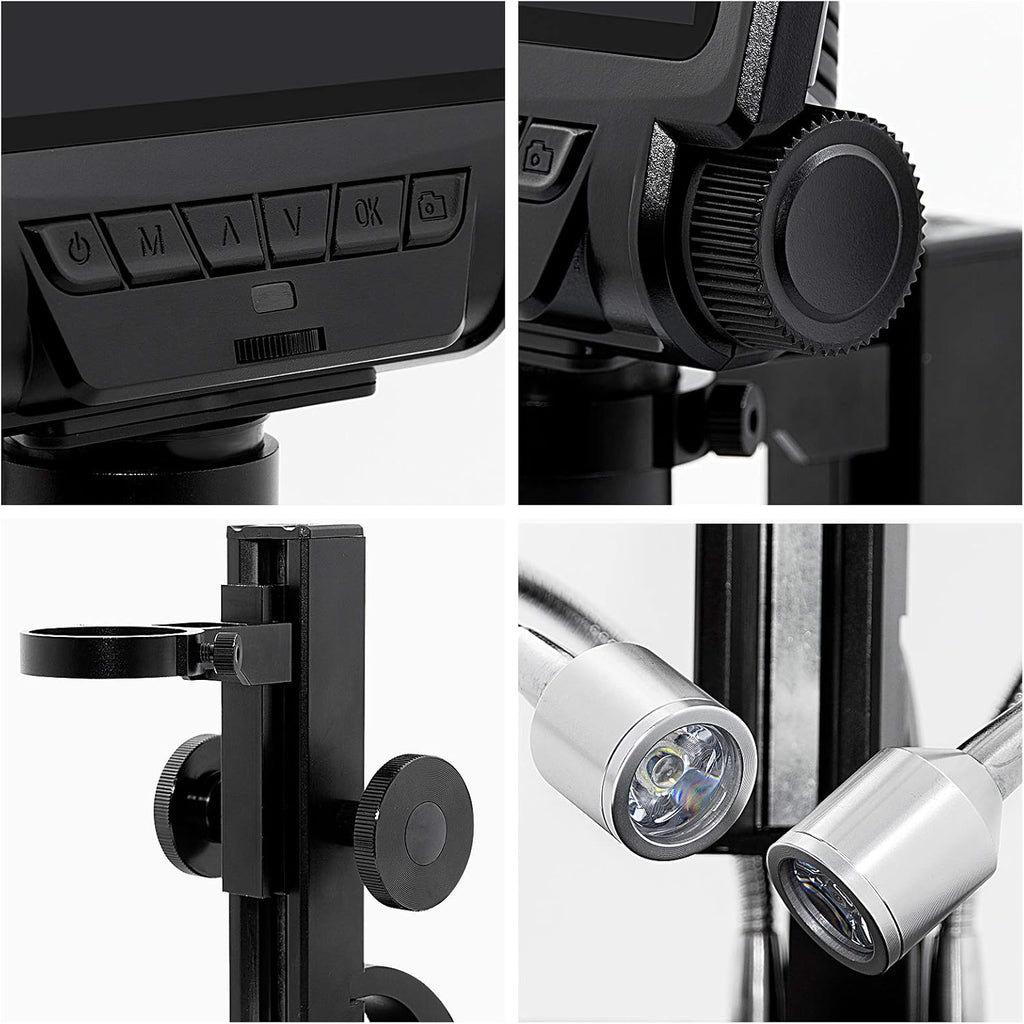 USB Digital Microscope 260X Magnification with 5'' 1080P LCD Display K3966