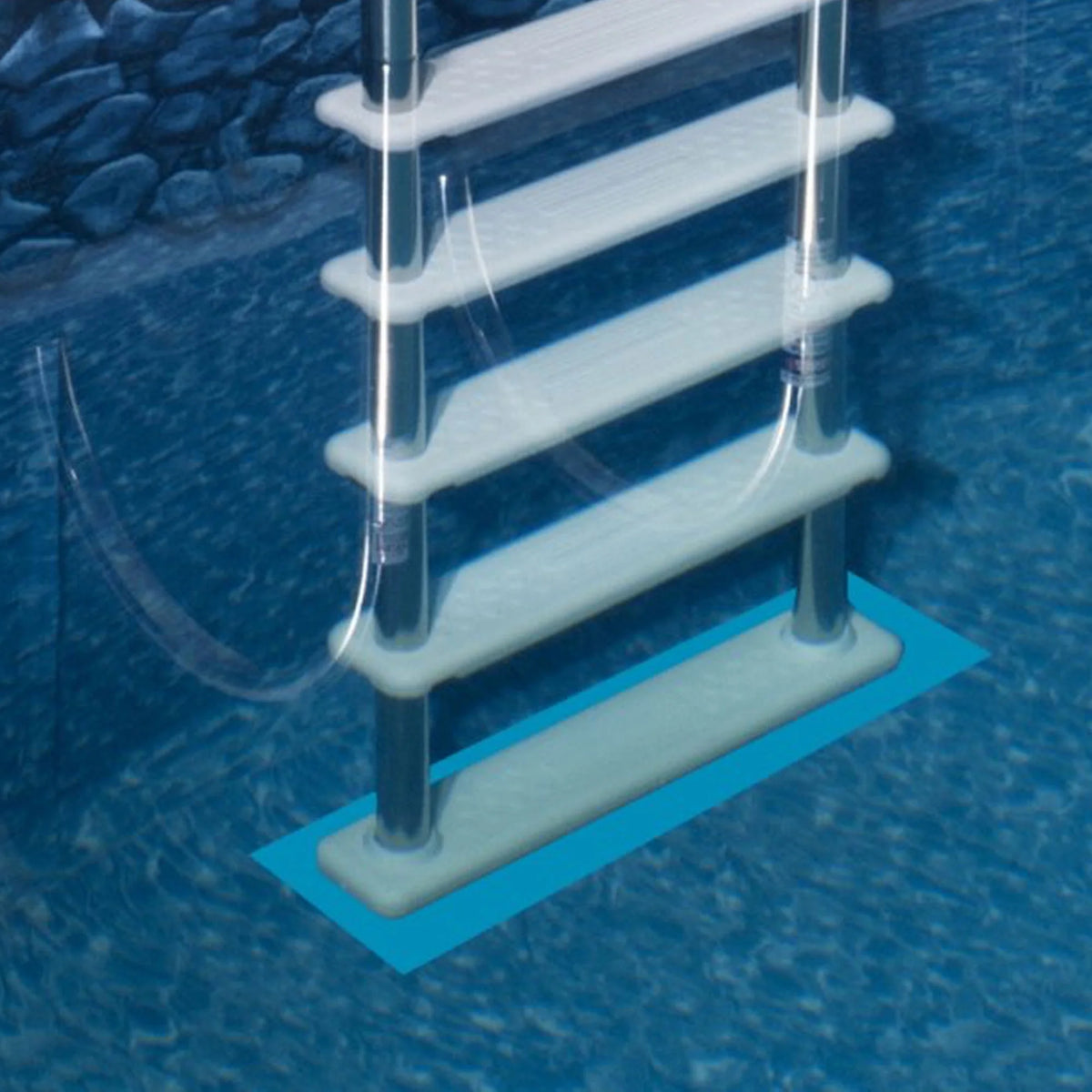 Above Ground Steel Frame Pool Ladder 42-Inch with Protective Mat I41318
