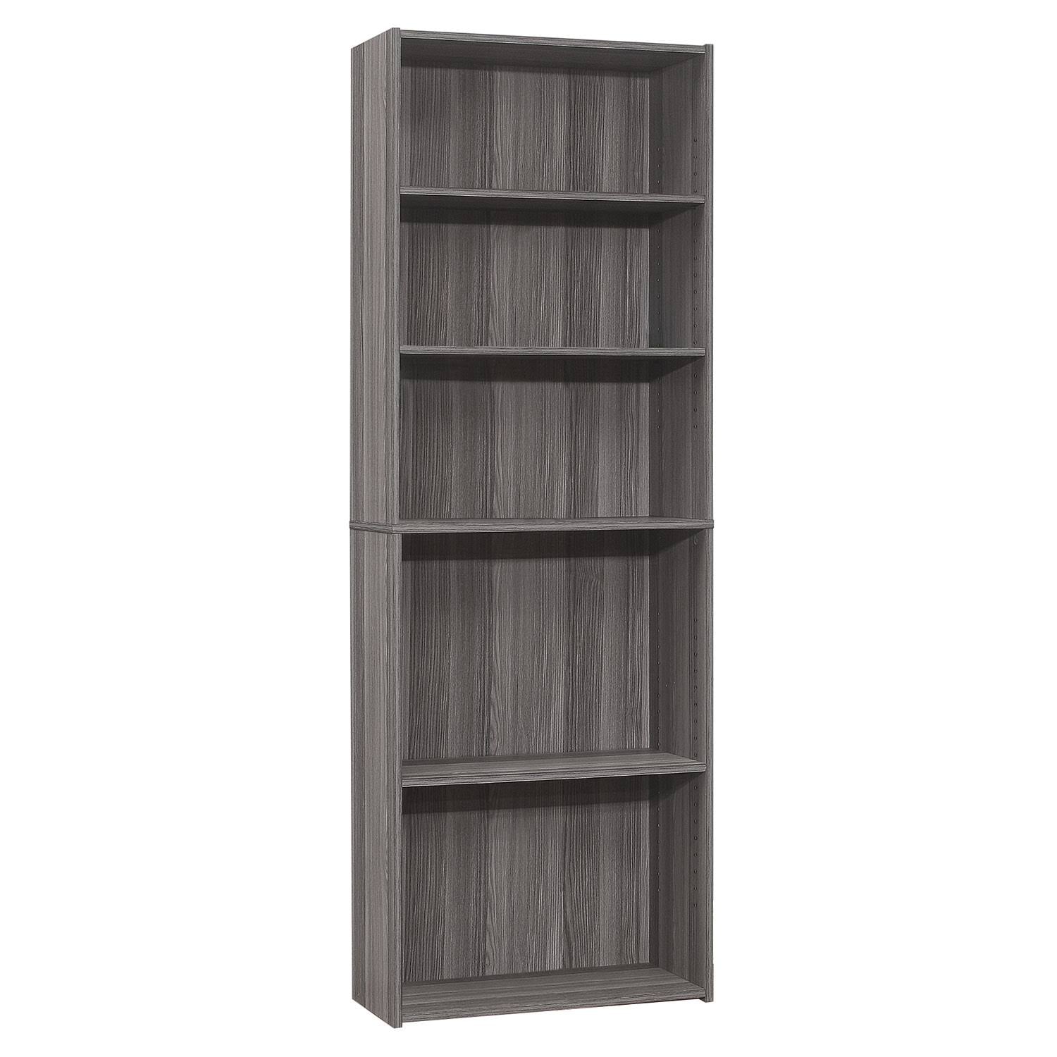 Five Shelves Bookcase in Grey Q687