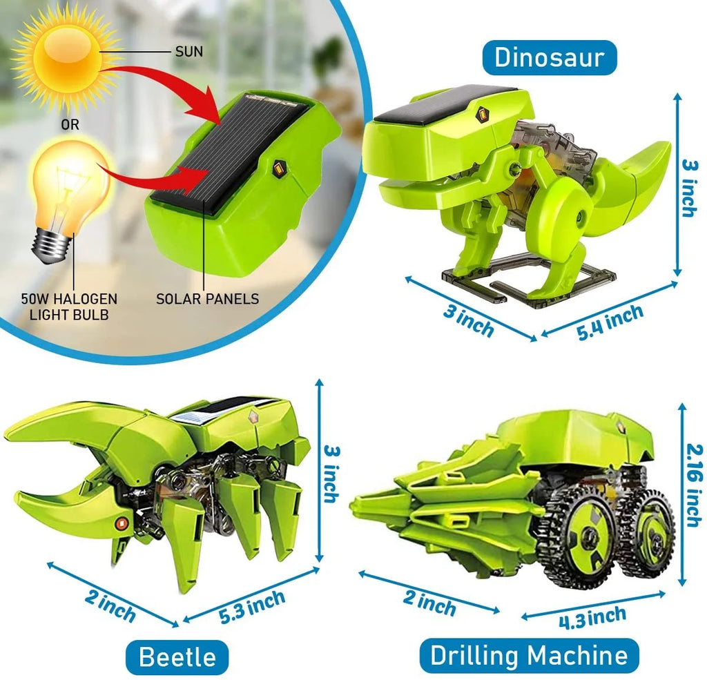 STEM Robot Building Science Kit 3 in 1 Solar Dinosaur Robot E496