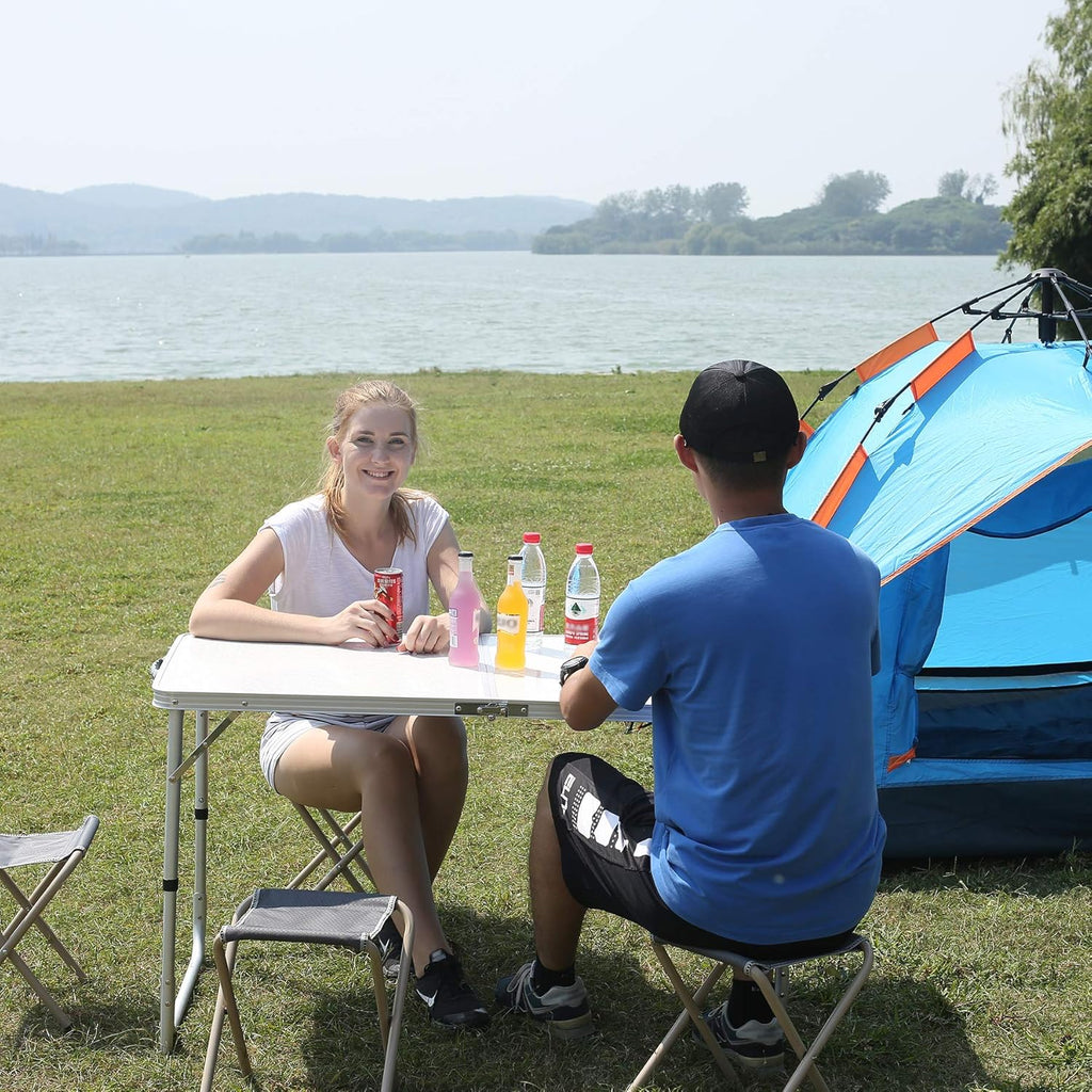 Folding Camping Table, 3ft Portable Aluminum Outdoor Table H861