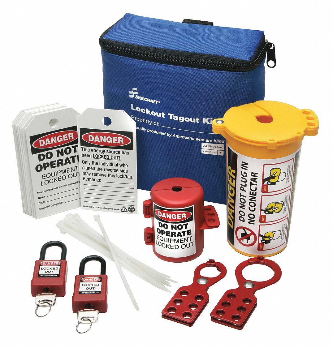 Lockout/Tagout Kit, Blue Tool Box T2160