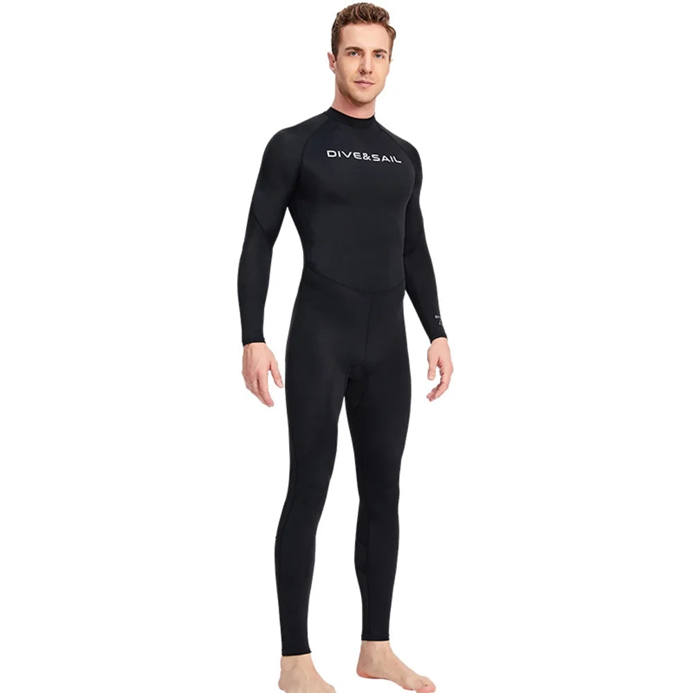 Men One Piece Swimsuit with Back Zipper Quick Dry Long Sleeve Surf Suit N35536
