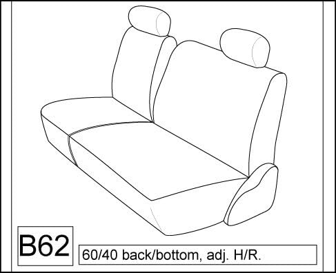 Gray 60/40 Split Seat Covers with Adjustable Headrests C338704