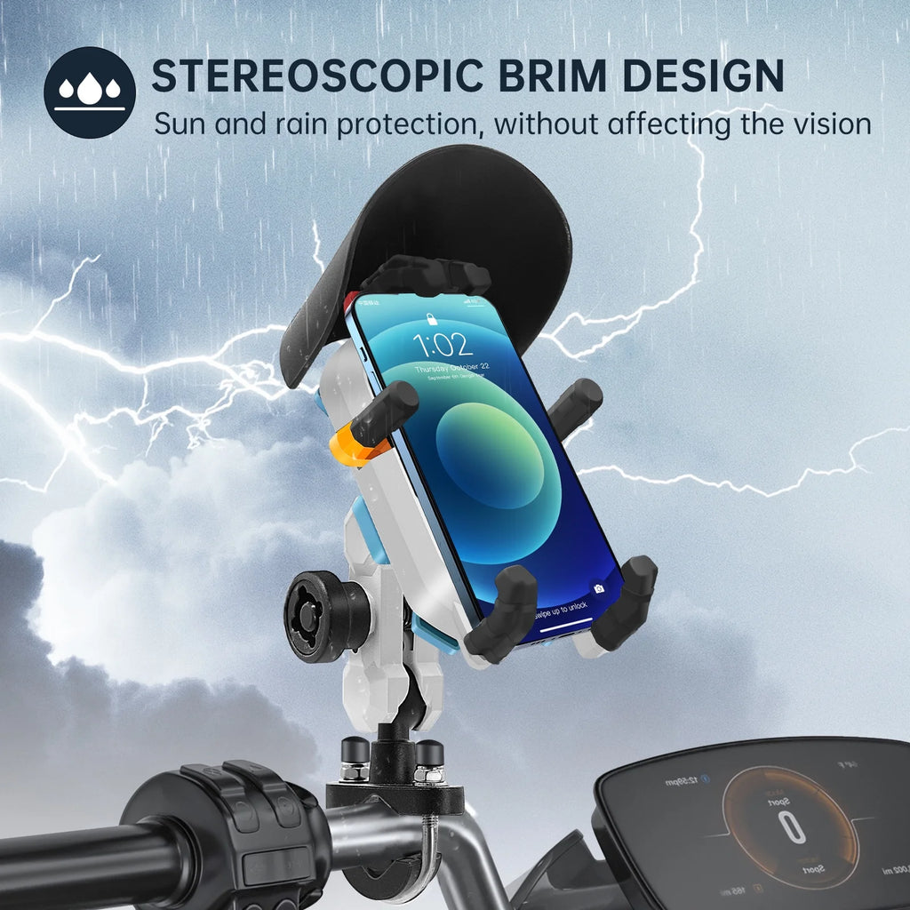 Waterproof Motorcycle Phone Mount Holder with 360° Rotation Handlebar Mount N739740