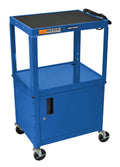 Blue Presentation Cart with Cabinet W845