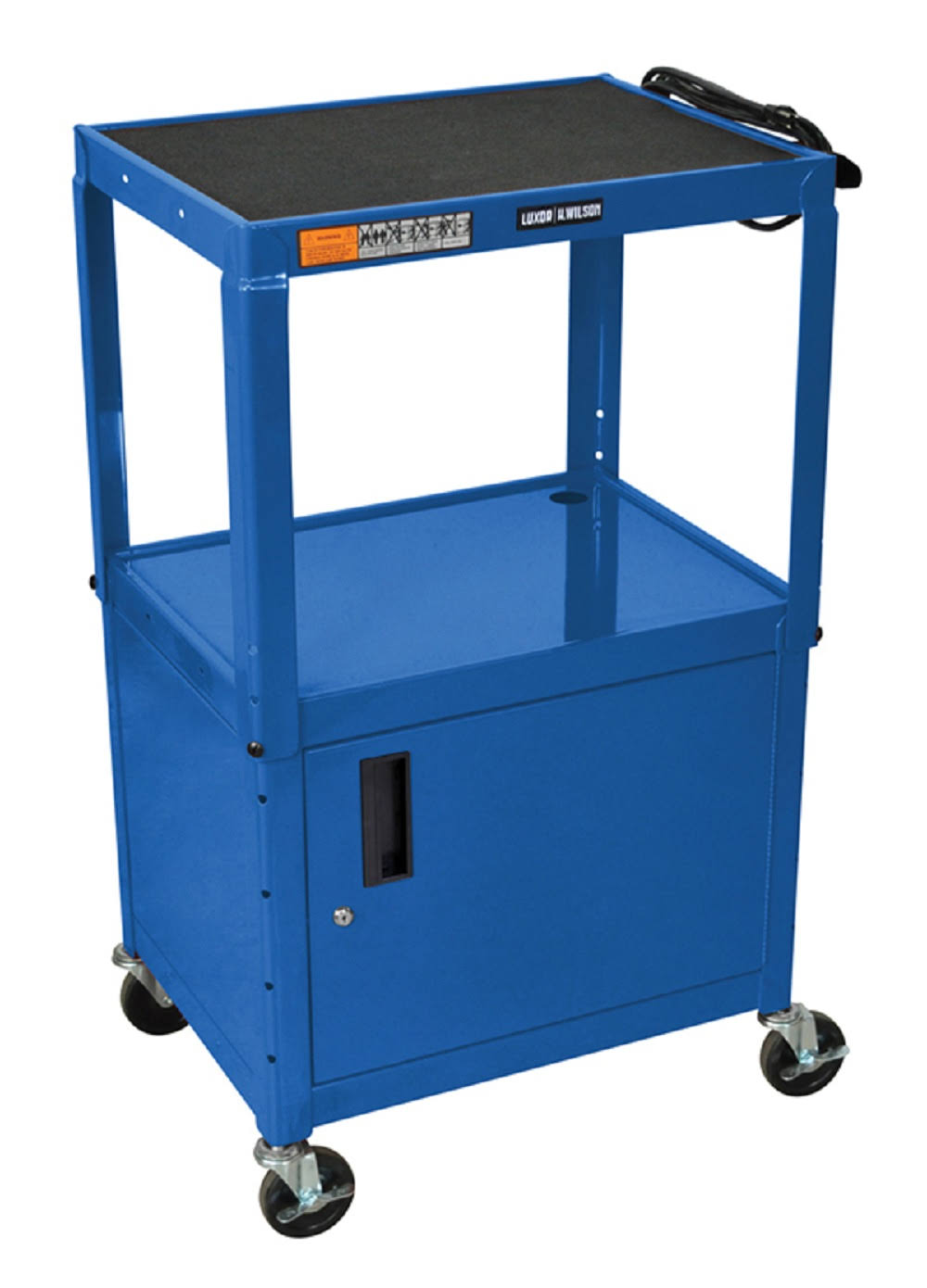 Blue Presentation Cart with Cabinet W845
