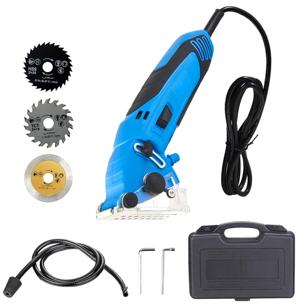 400W Compact Circular Saw Set with 3 Carbide Tipped Blade, Tool Box, Gloves P39206