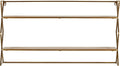 Natural Wood and Gold 2-Tier Floating Bookcase Shelf Unit W780
